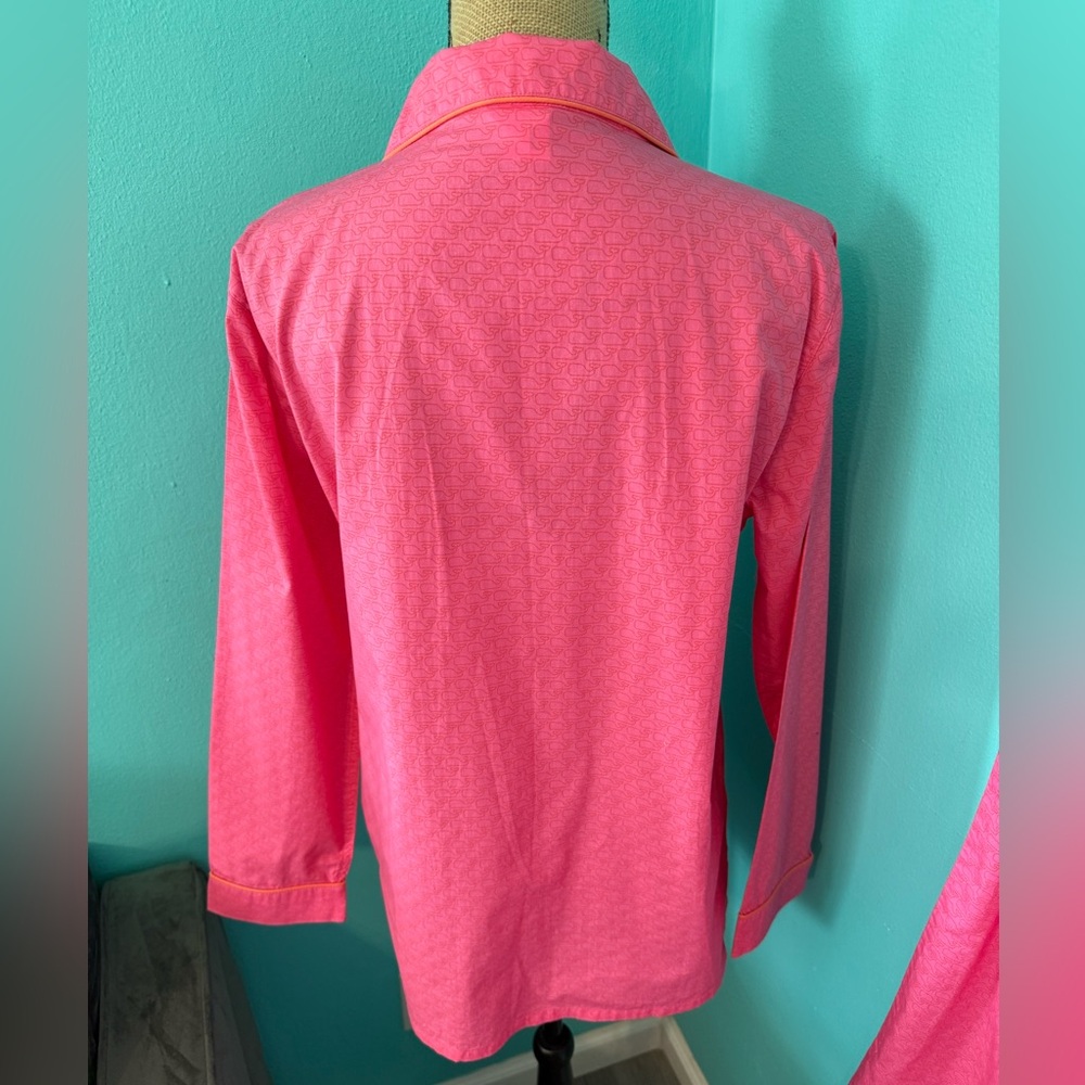 EUC Women’s Vineyard Vines Whale Pattern 2 Piece Long Sleeve Pajama Set Size M - Picture 4 of 9
